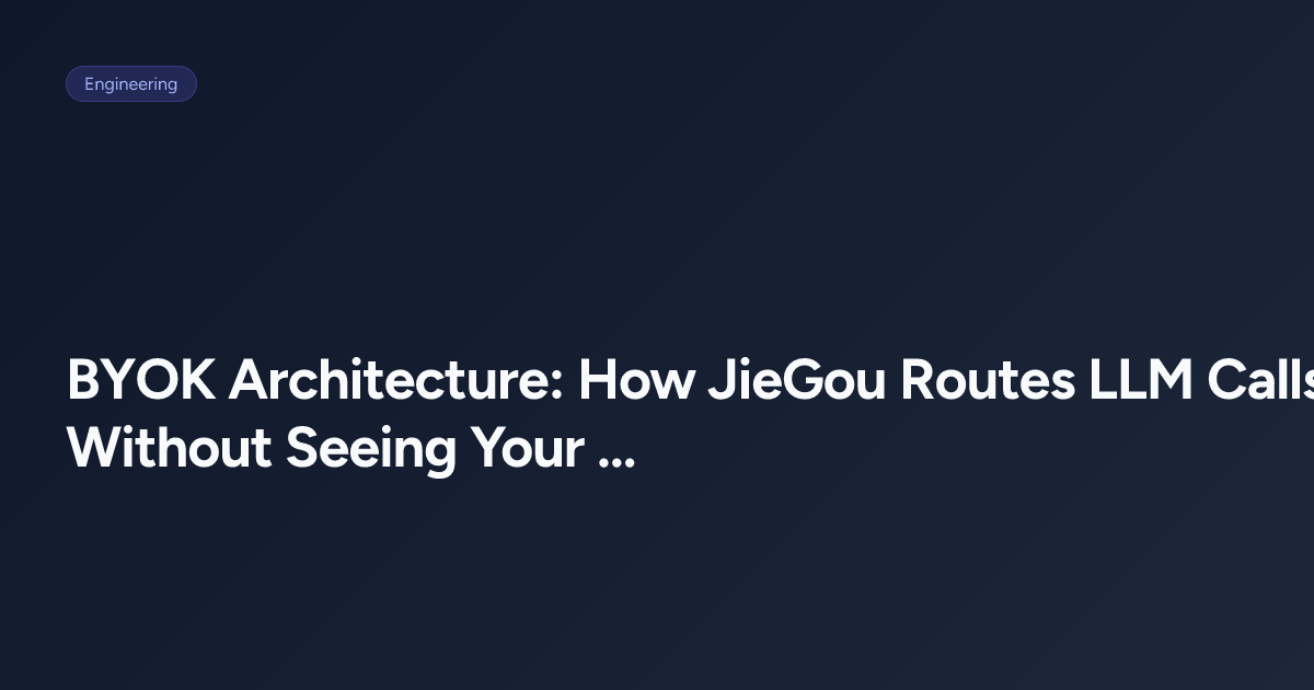 BYOK Architecture: How JieGou Routes LLM Calls Without Seeing Your Data ...