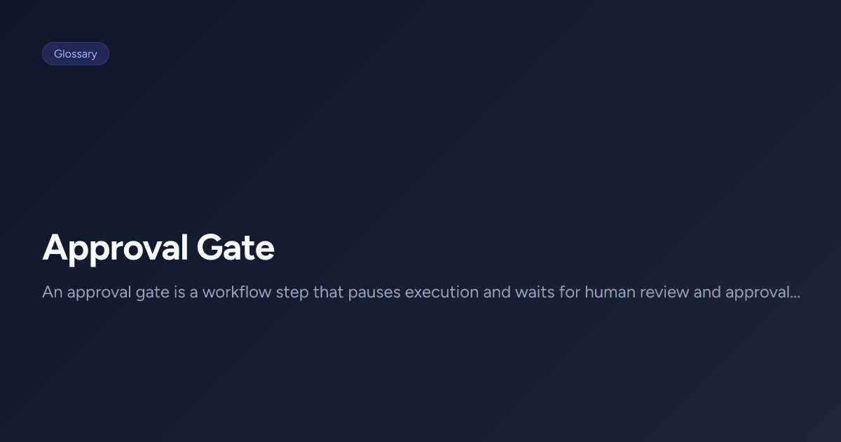 What Is an Approval Gate? — Human Oversight in AI Workflows | JieGou